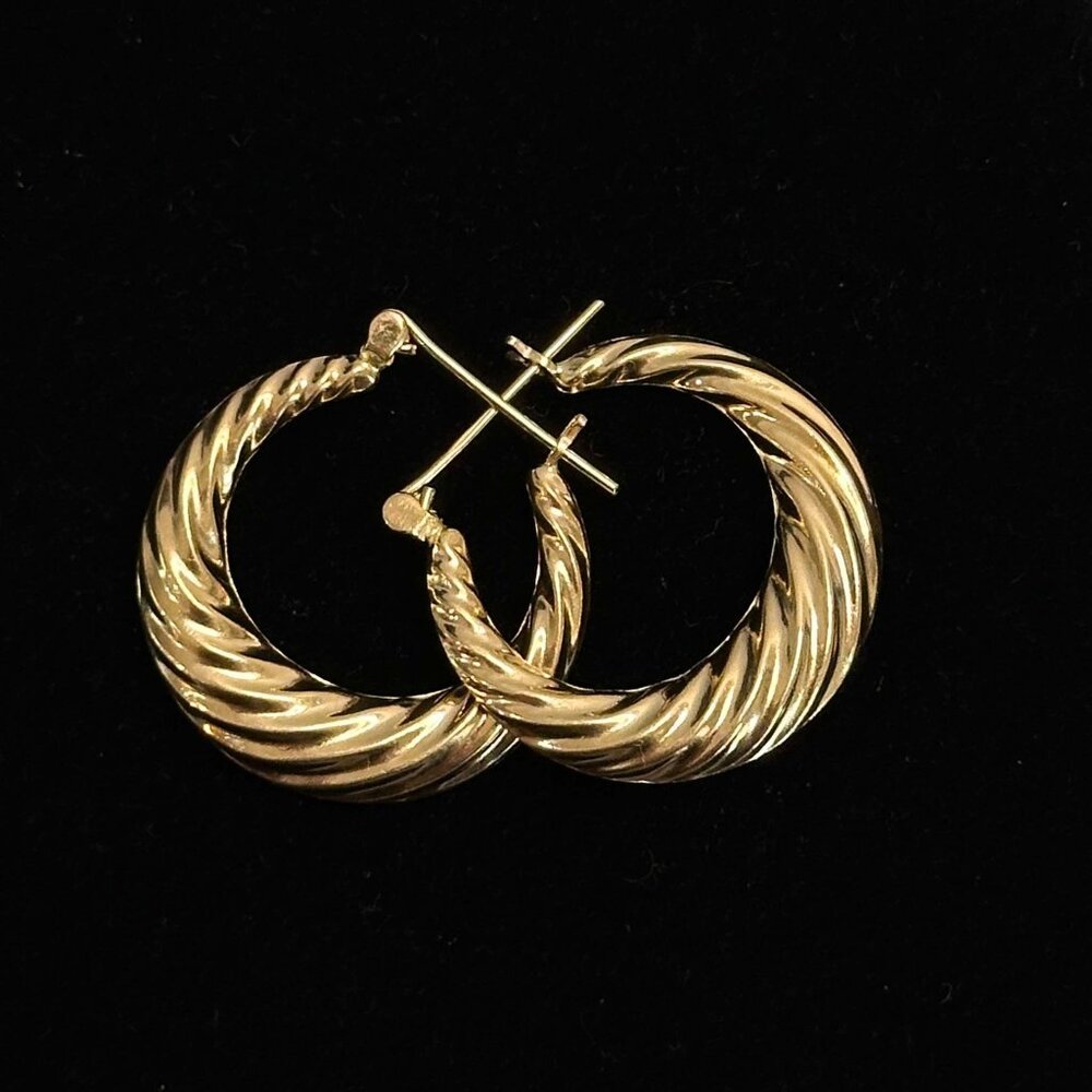 14kt Yellow Gold Twisted Hoop Earrings